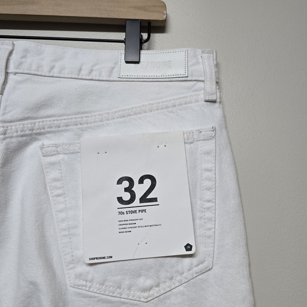 Re/Done High Rise White Jeans - Picture 4 of 7